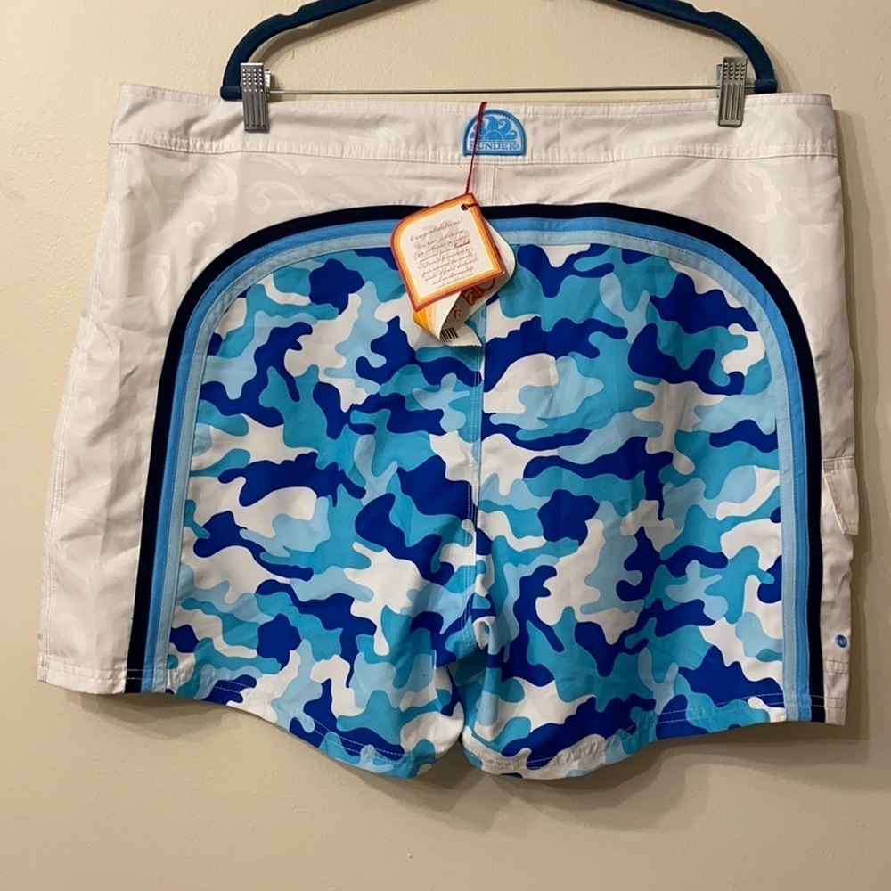 NWT Sundek Excalibur Blue Camo Swim Trunks (M3)